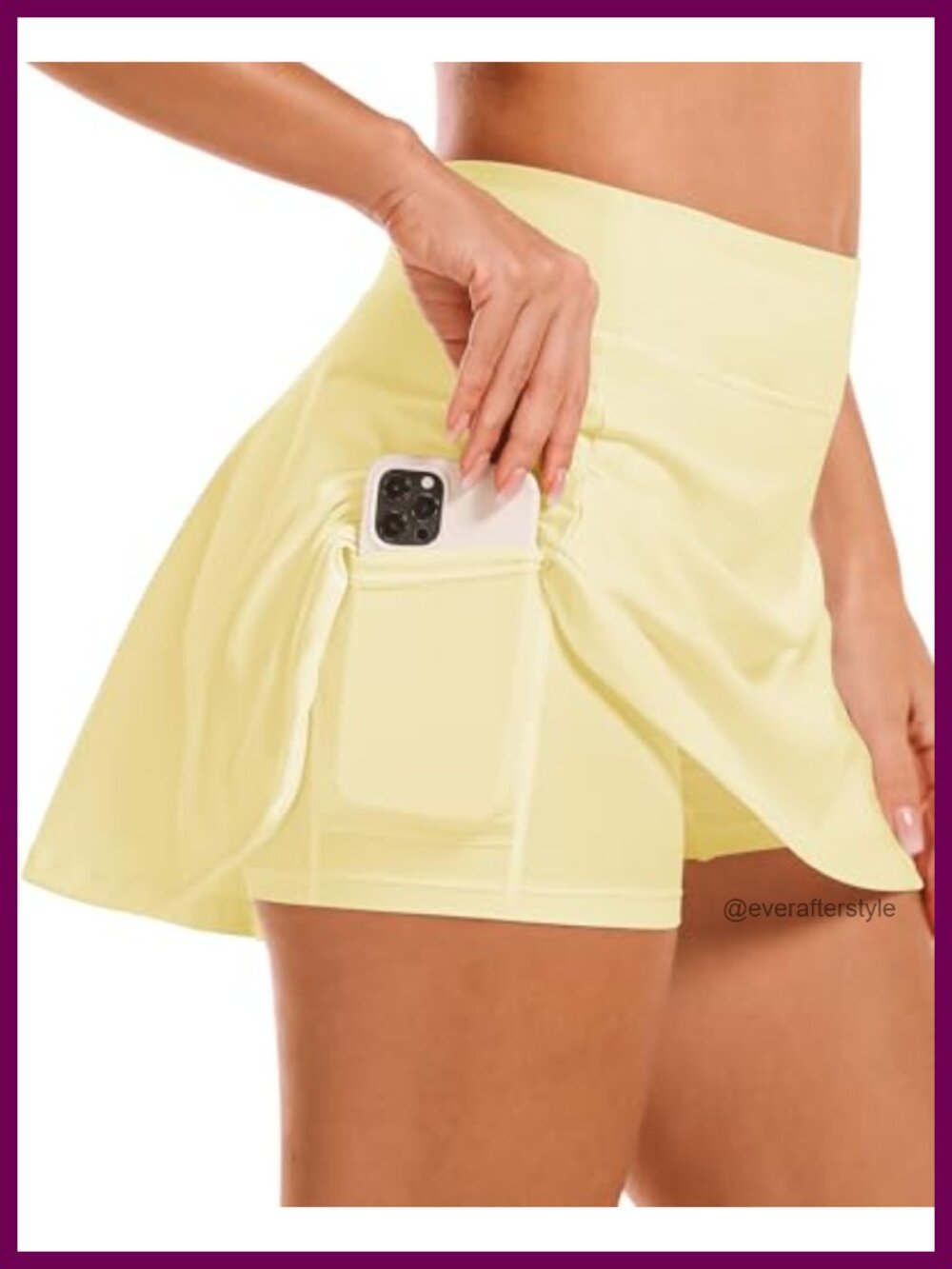 High Waisted Athletic Skort with Pockets and Built-In Shorts